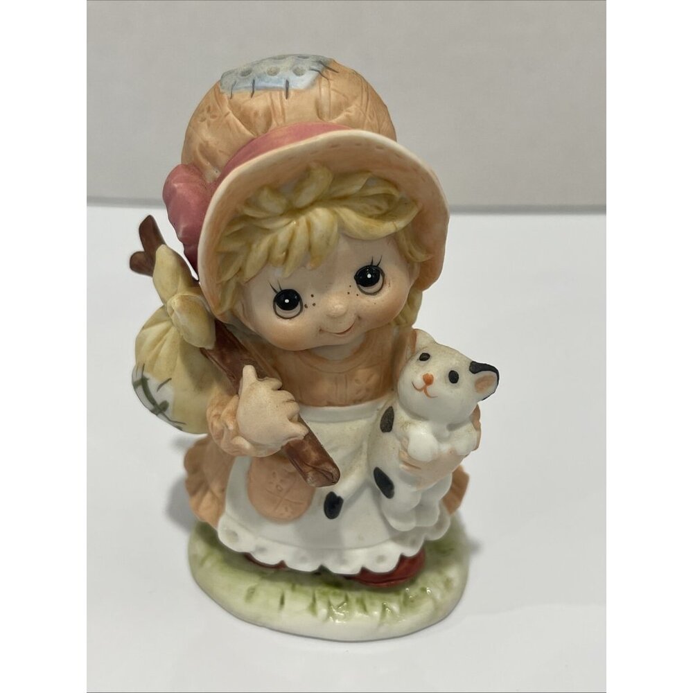 Vintage‎ Homco Ceramic Hobo Girl Figurine with Bindle and Cat